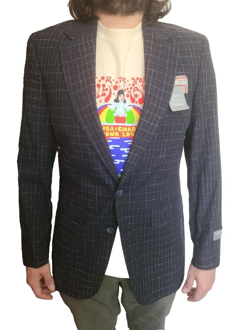 Vintage OAKTON LTD Jacket Blazer Blue Mens 40L NWT